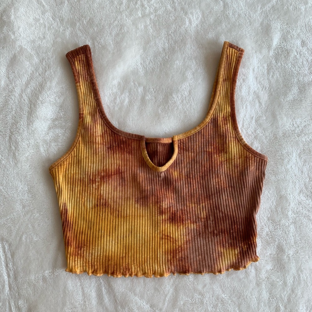 Ribbed Tie Dye Crop Top